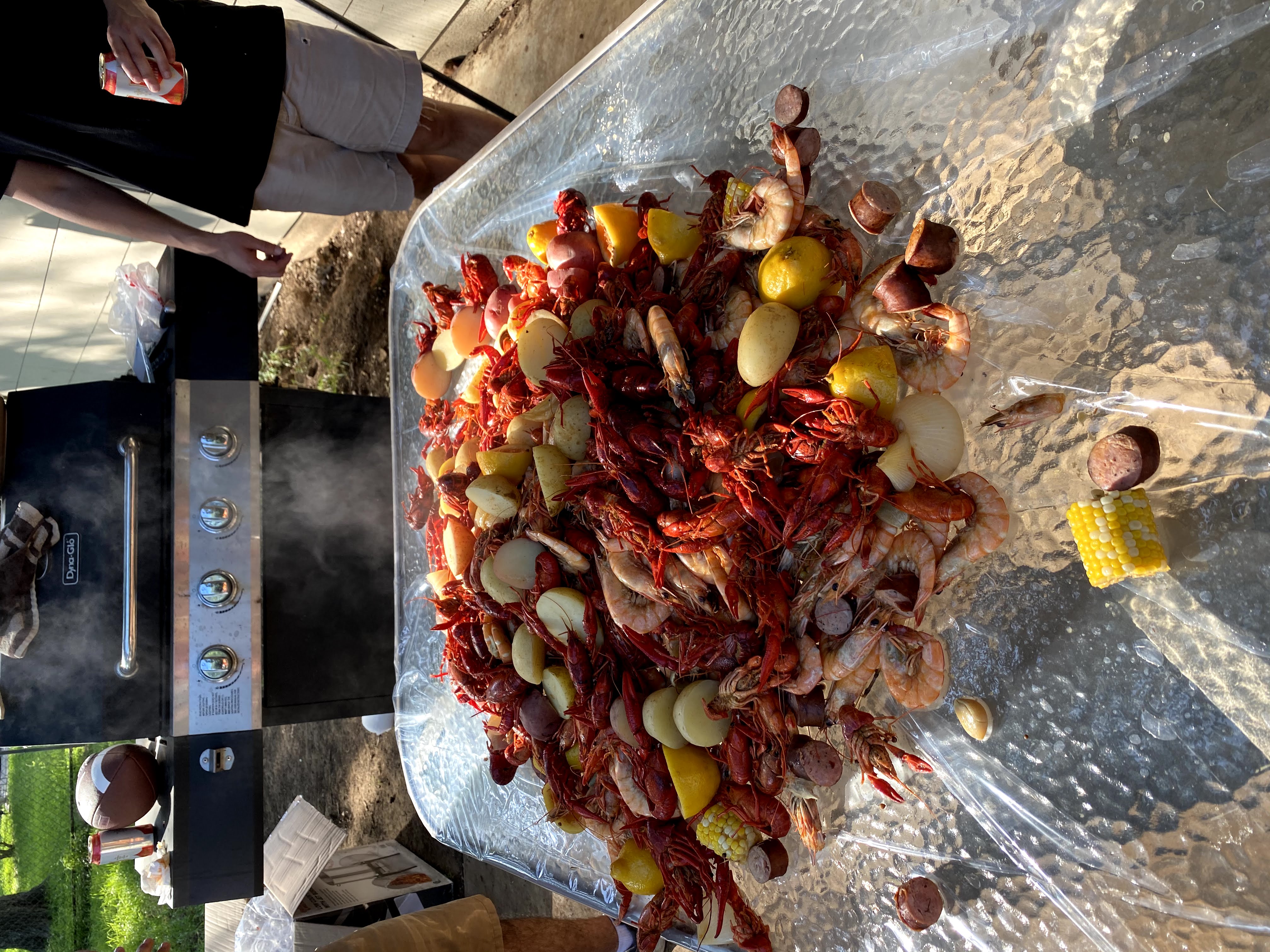 Backyard crawfish boil